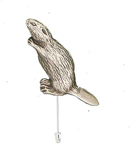 R267 Krawattennadel, Motiv: Biber, feines englisches Zinn, für Hut, Schal, Kragen, Mantel