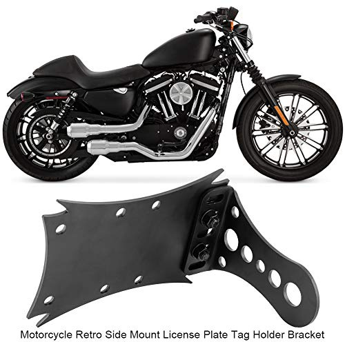 Portatarga per moto, supporto per targa targa per moto Supporto per targa per moto Staffa di montaggio laterale Supporto laterale per moto per uomo