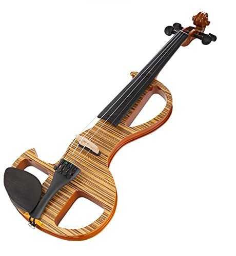 Violon Adulte 4/4 Violon 5 Tirez Les Cordes À La Main Tone Avancé Bois Violon Électrique avec Coquille