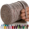 MeriWoolArt® Makramee Textilgarn zum Häkeln und Stricken - DIY glitzern flache T-Shirt Band Garn Dicke 10 mm, 125 m - Recyceltes Baumwollgarn mit Lurex, Viscose (Lurex Hellgrau)