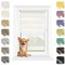 MARDOM Rollos für Fenster Ohne Bohren, Duo Rollo Tag und Nacht, Rollo Ohne Bohren, Doppelrollo Klemmfix Ohne Bohren, Fensterrollo Innen, Jalousien (Cremig, 92.5x140 cm (Stoffbreite: 88.5)