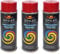 VE-INDUSTRIES Lot de 3 bombes de peinture selon RAL - 400 ml - Vernis coloré pour bois, métal (3003 rouge rubis)