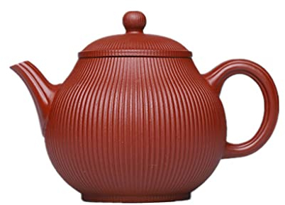 Theiere Théière en terre cuite pourpre de qualité supérieure Théière à l'argile violette Théière en pâte brute Dahongpao Famille Kung Fu Tea Set Pot D'argile Violet (Size : 280ml/9.8oz)
