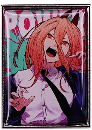 Trendy Anime Chainsaw Man Power Badges Pin Carnival Halloween Party Decoration Denji Pochita Cosplay Props Brooches for Men Women