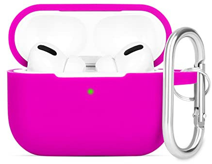 KOKOKA Silikon Hülle Kompatibel mit AirPods Pro 2 Schutzhülle, Stoßfeste Weiche Dünne Case für Airpods Pro 2 (2022 Released) Case Mit Karabiner, Front-LED Sichtbar, Watermelon Red