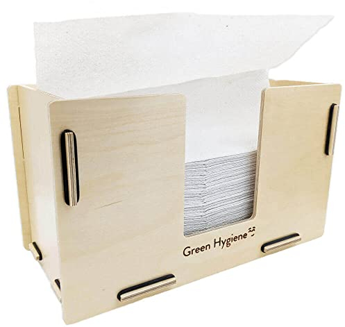 Green Hygiene KÜCHENSTUBE Falthandtuchspender, Tischspender oder für wandmontage aus Holz