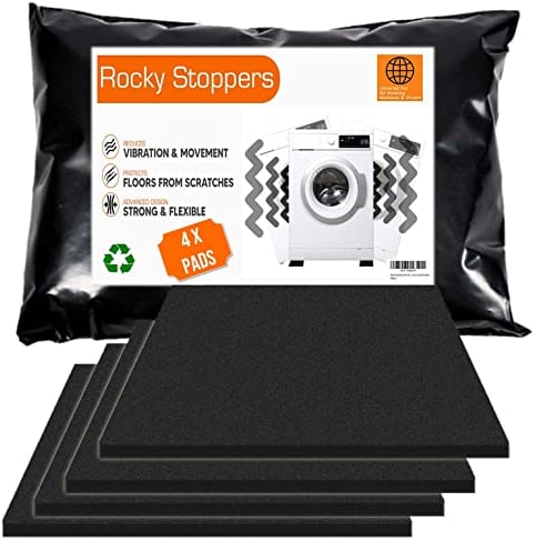 Washing Machine Vibration Pads - Universal Fit for Washing Machine & Tumble Dryers - Anti Damping – Noise/Movement Reduction – Floor Protection – Industrial Grade Rubber