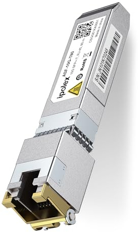 ipolex Émetteur-récepteur en cuivre RJ45 SFP+ 10G, module Mini GBIC 10G SFP+ vers RJ45 10GBase-T compatible avec Cisco, Ubiquiti UniFi, Mikrotik, Netgear etc. jusqu’à 80 mètres via CAT.6a/CAT7. 1-Pack