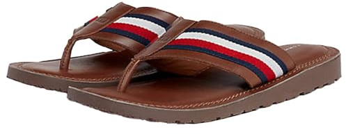 Tommy Hilfiger Herren Flip Flops Toe Sandal Badeschuhe, Braun (Winter Cognac), 43