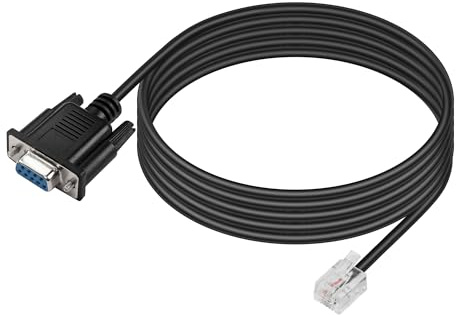 GINTOOYUN DB9 zu RJ11 Kabel DB9 Pin Buchse Stecker zu RJ11/RJ12 6P4C Telefon Kristall Stecker RS232 Adapter Debugging Kabel für APC, UPS, Telefon, industrielle Steuerung Computer, etc. (5.9FT) (6P4C)