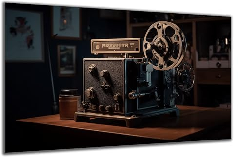 DARO Design - Wand-Bild auf 6mm HDF 40x30 cm Kino Filmvorführgerät Film Retro Vintage - Wand-Deko Bilder Geschenk