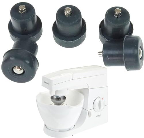 UTIZ Pieds en caoutchouc – Lot de 5 – Compatible avec Kenwood Chef A901, A701, KM200 Series – Numéro de pièce UKASNHKTN10835 (pieds et vis)