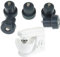 UTIZ Pieds en caoutchouc – Lot de 5 – Compatible avec Kenwood Chef A901, A701, KM200 Series – Numéro de pièce UKASNHKTN10835 (pieds et vis)
