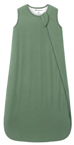 Mosebears Baby Schlafsack Sommer 0.5 Tog Atmungsaktiv Bambusfaser-Baumwolle Sommerschlafsack für Jungen und Mädchen Neugeborene(Forest Green, S(0-6 Monate))