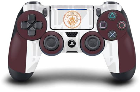 Head Case Designs Offizielle Manchester City Man City FC Away 2023/24 Bausatz Vinyl Haut Gaming Aufkleber Abziehbild Abdeckung kompatibel mit Sony Playstation 4 PS4 DualShock 4 Controller