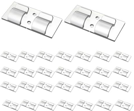 KEALBAUS Crochets pour Clips de Guirlandes Lumineuses Extérieures, 30 Pièces Clips de Lumière Transparents Crochets de Lumière Robustes pour Guirlandes Lumineuses Intérieures et Extérieures Durables