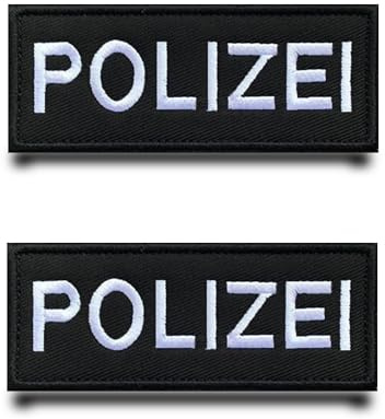 2 StückPolizeiFlagge Patch Abnehmbare Aufnäher mit Stickereiverschluss Applikation Taktisch Militär Patch für Taschen Kleidung Abzeichen Weste Rucksäcke Jacke