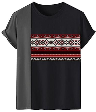 2023 Modemuster Straße lässiges Rundhals-Kurzarm-T-Shirt Herren Uhren Günstig (A3-Grey, M)