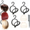 CHENNAN Ensemble de 3 Supports à Perruque, Support Perruque avec Crochets, Support Pliable Suspendu en Plastique pour Perruque, avec 2 pcs Wig Cap + 1 pcs Peigne, pour Garder Perruque Forme (Noir)