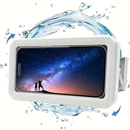 Legend Shower Phone Holder - Waterproof Wall Mounted Holder for Phones, 360° Rotation, Anti-Fog, Wall Mount Phone Holders for Bathroom, with Hydrophobic Screen Film, Universal Size