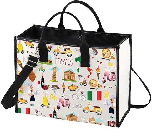 LEVLO Borsa da viaggio Italia Roma Souvenir Regalo Torre Pisa Colosseo Venezia Carnevale Zipper Pouch Bag Italia Viaggio Regalo, Italia LT, Trousse per cosmetici