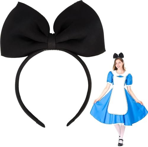 BABYZOCO Serre-tête avec nœud en satin noir - Grand nœud décoratif avec nœud - Accessoires pour cheveux - Satin - Noir