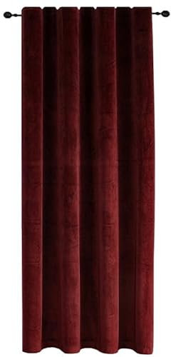 TiborTex Verdunkelungsvorhang Samt weich 300x245 cm Bordeaux Vorhang Kräuselband Blickdicht Gardine abdunkelnd U-Band