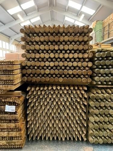 F&G Supplies Round Fence Posts 1.65m x 75mm Pressure Treated 5 Pack