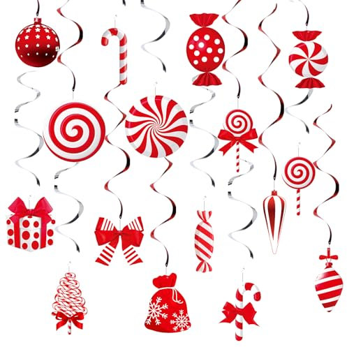 30 decorazioni natalizie da soffitto, decorazioni natalizie da appendere, in alluminio, per interni, decorazioni per soffitti, ornamenti di Natale, regali di caramelle, campane per albero di Natale,