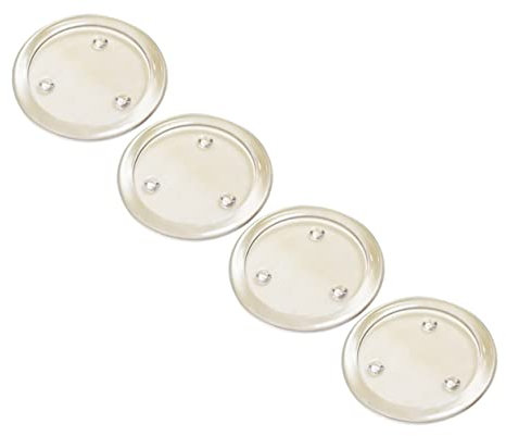 Ciieeo 4stücke Glas Kerzenständer Runde Säule Helle Kerzenhalter Tablett Kerzenständer Säule Glas Runde Glasplatte Tablett Kerzenhalter Trays Basen