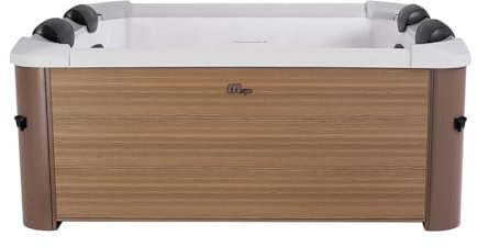 Tempo Style - Quadratischer Whirlpool MSpa Oslo Amber F-AM063W (6-Sitzer) | 160 x 160 x 65 cm | 850 Liter | 120 Massagedüsen mit 3 Geschwindigkeiten | 8 Hydrojets | Thermoabdeckung inklusive