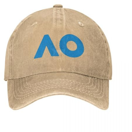 ZTQTQZZ Baumwolle Vintage Washed Denim Baseballkappe Australian Open Logo Baseball Caps Snapback Denim Hüte Outdoor Verstellbare Mütze Sport Baseball Cowboyhut für Männer Frauen
