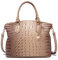 NICOLE & DORIS Handtasche Damen Mittelgroß Kroko Handtaschen Elegante Schultertaschen Lackleder Henkeltasche Umhängetasche Tote Tasche für Büro Shopper Reisen Khaki