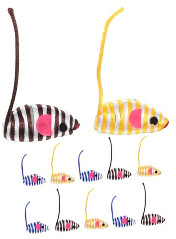 SUPVOX Juguete De RatóN para Gatos con Cuerda EláStica Divertido Y Decorativo Ideal para Mantener a Su Mascota Feliz Y Alejada De Muebles 12X3.5Cm Color Aleatorio