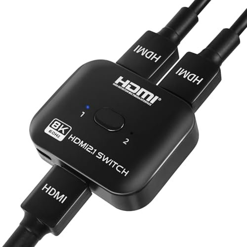 HDMI Switch 2 in 1 Out, 4K 120Hz / 8K 60Hz Bidirektional Switcher Splitter, unterstützt HDR 3D 1080P