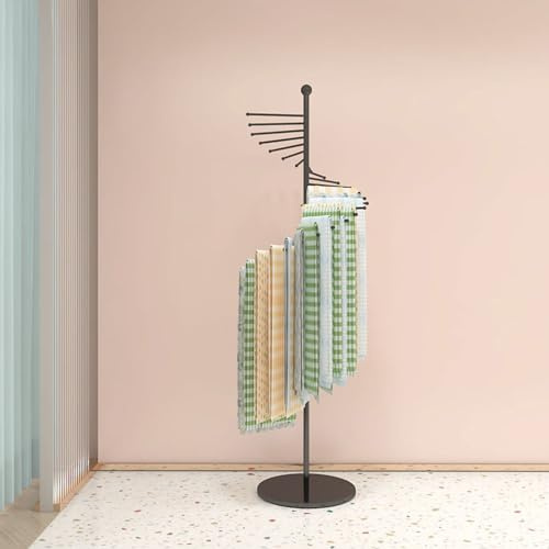 Metallständer für Schals, Halstücher, kommerzieller schwenkbarer Ständer für Gürtel, Schals, Hijabs, platzsparender Organizer für Bekleidungsgeschäft, elegante Regale