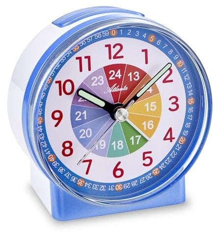 Atlanta Kinderwecker ohne Ticken Schleichende Sekunde Analog Licht - 2126/5 Blau