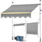 KESSER® Klemmmarkise mit Handkurbel & LED Lichterkette | Balkonmarkise ohne Bohren | Markise UV-beständig höhenverstellbar & wasserabweisend | Sonnenschutz für Balkon Terrasse & Garten 250cm