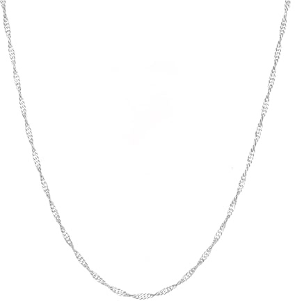 HARJJME Silberkette Damen 925 ohne Anhänger Feine Singapur Silber Halskette Damen Dünner Schlichte| Wasserfest Halskette Schmuck für Frauen Geschenk