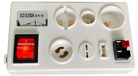 Suoumwa Led Glühlampentester Birnentester Lampenbirne Licht Spannungsleistungsprüfer Halter für E27 B22 E14 EU-Stecker