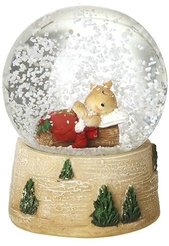 Heaven Sends The Night Before Christmas Schlafende Maus, Mini-Schneekugel, 6,5 x 6,5 x 8,5 cm