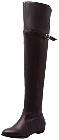 Stivali invernali da donna 39 nero – marrone sopra il ginocchio stivali da donna con chiusura lampo laterale, stivali lunghi da donna, comodi sopra il ginocchio, stivali invernali eleganti, marrone