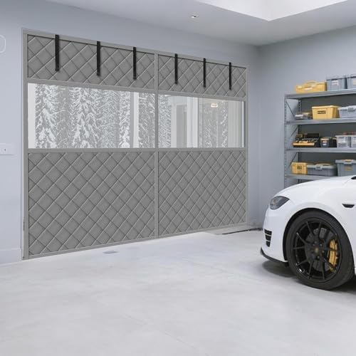 WYWY Kit d'Isolation Magnétique pour Porte de Garage, Rideau Thermique et Anti-Vent pour l'hiver, Écran Isolant Imperméable et Insonorisé(Gray2,W229*h198cm)