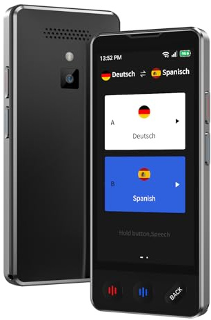 Sprachübersetzer Gerät,Übersetzungsgerät mit Sprachausgabe Translator 5 HD Bildschirm,Übersetzer Echtzeit 150 Sprachen und Akzente mit WiFi/Offline/Foto Unterstützung für Reisen,Lernen und Business
