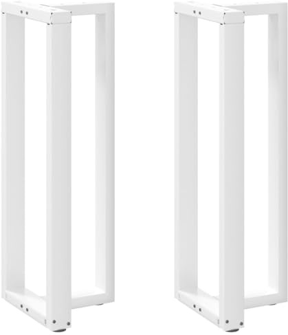 Mhdvray Lot de 2 pieds de table de bar en forme de T - Blanc - 40 x 35 x (110-111) cm - En acier - Pieds de nivellement réglables - Design moderne - Grande stabilité - Pour cuisine, salle à manger et