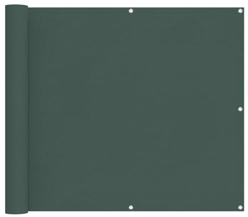 vidaXL Balkonsichtschutz Dunkelgrün 100 x 400 cm Oxford-Stoff, Balkonschattierungslösung, moderner gestreifter Schirm, UV-beständig, wasserfest, idealer Sonnenschutz für Außenbereiche