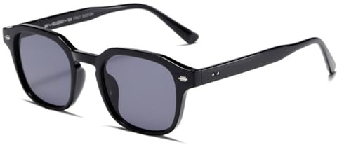 WDZAYXC Vintage rechteckige Sonnenbrille für Damen Herren | Retro Brille, Quadratische Form, UV400 Schutz