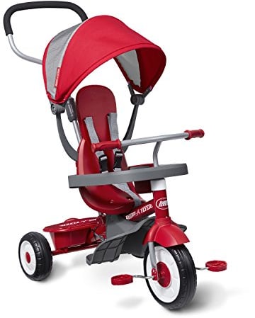 Radio Flyer 4-in-1 Stroll 'N Trike, Red Toddler Tricycle for Ages 9 Months -5 Years