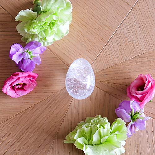 Huevo de Yoni de cuarzo de cristal – Mediano – Agujado