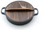 Oigen Gusseisen-Topf Dango, Ø 26cm, 6,5cm hoch. Mit Deckel aus Holz. Schmortopf für Induktion, Induktions-Herd, Ceran, Gas, Backofen, BBQ, Grill